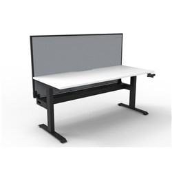 Rapidline Boost Manual Height Adjustable Single Workstation +Tray+Screen 1800Wx705-1155Mmh