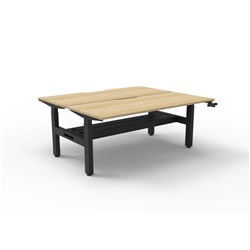 Rapidline Boost Height Adjust Back To Back Workstation + Cable Tray 2 Person 1200Mmw