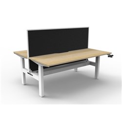 Rapidline Boost Height Adjust Back 2 Back Workstation +Cable Tray + Screen 2 Person 1500W