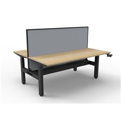 Rapidline Boost Height Adjust Back 2 Back Workstation +Cable Tray + Screen 2 Person 1800W