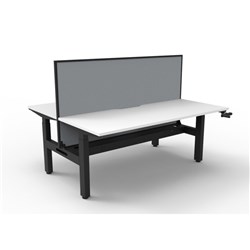 Rapidline Boost Height Adjust Back 2 Back Workstation +Cable Tray + Screen 2 Person 1800W