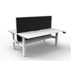 Rapidline Boost Height Adjust Back 2 Back Workstation +Cable Tray + Screen 2 Person 1800W