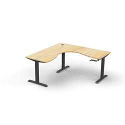 Rapidline Boost Height Adjust Corner Workstation 1500/1500W X 750D X 705-1155Mmh Oak/Black