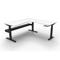 Rapidline Boost Height Adjust Corner Workstation + Cable Tray 1500/1500W X 705-1155Mmh