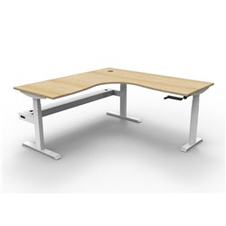 Rapidline Boost Height Adjust Corner Workstation + Cable Tray 1800/1500W X 705-1155Mmh