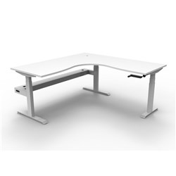 Rapidline Boost Height Adjust Corner Workstation + Cable Tray 1800/1800W X 705-1155Mmh