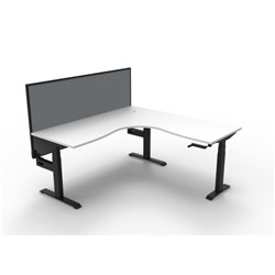 Rapidline Boost Height Adjust Corner Workstation + Screen 1500/1500Wx750Dx705-1155Mmh