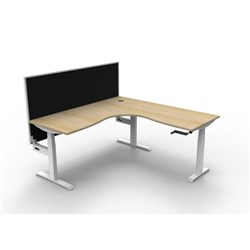 Rapidline Boost Height Adjust Corner Workstation + Screen 1800/1800Wx750Dx705-1155Mmh