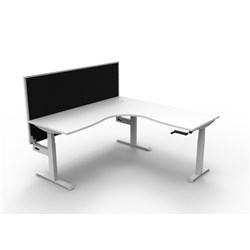 Rapidline Boost Height Adjust Corner Workstation + Screen 1800/1800Wx750Dx705-1155Mmh