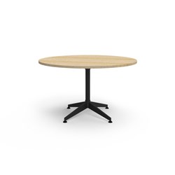 Rapidline Typhoon Round Meeting Table 1200D X 750Mmh Oak Top All Black Frame