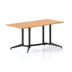 Rapidline Typhoon Meeting Table 1500W X 750D X 750Mmh Beech Top All Black Frame