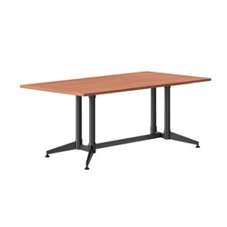 Rapidline Typhoon Meeting Table 1800W X 750D X 750Mmh Cherry Top All Black Frame
