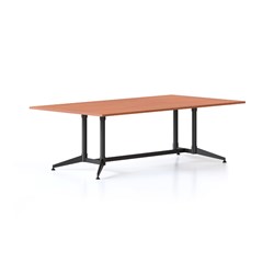 Rapidline Typhoon Meeting Table 2400W X 1200D X 750Mmh Cherry Top All Black Frame