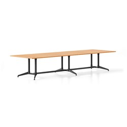 Rapidline Typhoon Meeting Table 3200W X 1200D X 750Mmh Beech Top All Black Frame
