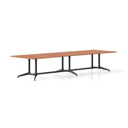 Rapidline Typhoon Meeting Table 3200W X 1200D X 750Mmh Cherry Top All Black Frame