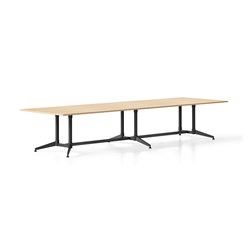 Rapidline Typhoon Meeting Table 4000W X 1200D X 750Mmh Oak Top All Black Frame