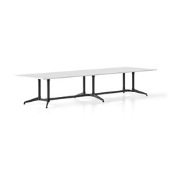 Rapidline Typhoon Meeting Table 4000W X 1200D X 750Mmh White Top All Black Frame