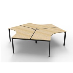 Rapidline Deluxe Infinity 120 Degree Workstation Profile Leg 3 Person 2866Wx2480Dx730Mmh