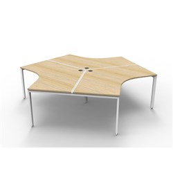 Rapidline Deluxe Infinity 120 Degree Workstation Profile Leg 3 Person 2866Wx2480Dx730Mmh