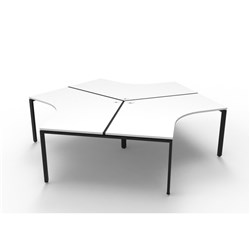 Rapidline Deluxe Infinity 120 Degree Workstation Profile Leg 3 Person 2866Wx2480Dx730Mmh