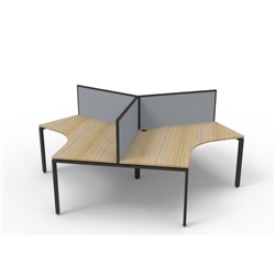 Rapidline Deluxe Infinity 120 Degree Workstation + Screen Profile Leg 3 Person 2866Mmw