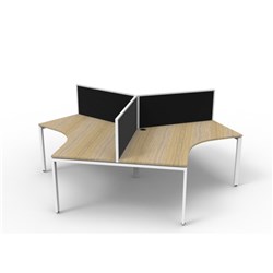 Rapidline Deluxe Infinity 120 Degree Workstation + Screen Profile Leg 3 Person 2866Mmw