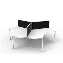 Rapidline Deluxe Infinity 120 Degree Workstation + Screen Profile Leg 3 Person 2866Mmw