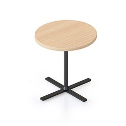 Rapidline Kolo Round Side Table 500D X 457Mmh Oak Top Black Base