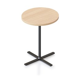 Rapidline Kolo Round Side Table 500D X 587Mmh Oak Top Black Base