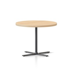 Rapidline Kolo Round Side Table 600D X 457Mmh Oak Top Black Base