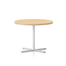 Rapidline Kolo Round Side Table 600D X 457Mmh Oak Top White Base