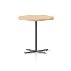 Rapidline Kolo Round Side Table 600D X 587Mmh Oak Top Black Base