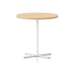 Rapidline Kolo Round Side Table 600D X 587Mmh Oak Top White Base