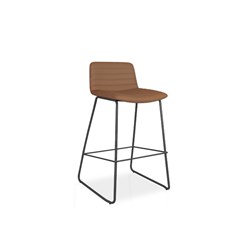 Rapidline Pixel Bar Stool Black Frame And Amber Pu Leather Seat