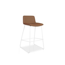 Rapidline Pixel Bar Stool White Frame And Amber Pu Leather Seat