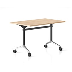 Rapidline Typhoon Flip Top Table 1200W X 600D X 750Mmh Oak Top Black Frame