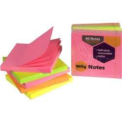 MARBIG NOTES Brilliant 75mm x 75mm Assorted 400 Sheets Pack