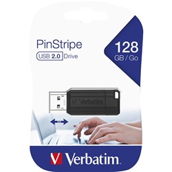 VERBATIM STORE N GO DRIVE Pinstripe 128GB USB Black 