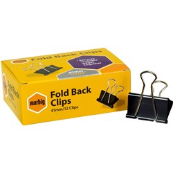 Marbig Foldback Clips 41Mm Box Of 12