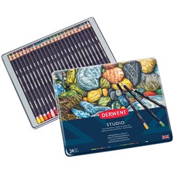 DERWENT STUDIO PENCILS Tin 24 Assorted 