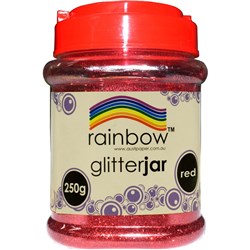 RAINBOW GLITTER JAR 250G Red 