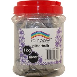 RAINBOW GLITTER BULK 1 KG JAR Silver 