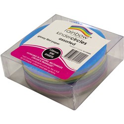 KINDER CIRCLES 84GSM 120mm Glossy Assorted 500 Sheets Pack