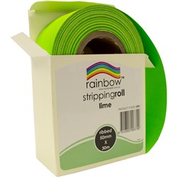 RAINBOW STRIPPING ROLL RIBBED 50mmx30m Lime 