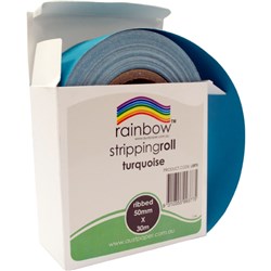 RAINBOW STRIPPING ROLL RIBBED 50mmx30m Turquoise 