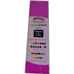 RAINBOW FLURO CREPE PAPER 500mm x 2.5m Lilac 