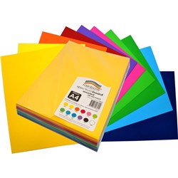 RAINBOW SPECTRUM BOARD 220GSM A4 ASSORTED PK100