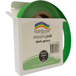 RAINBOW STRIPPING ROLL RIBBED 25mmx30m Dark Green 