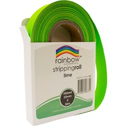 RAINBOW STRIPPING ROLL RIBBED 25mmx30m Lime 