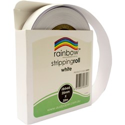 RAINBOW STRIPPING ROLL RIBBED 25mmx30m White 